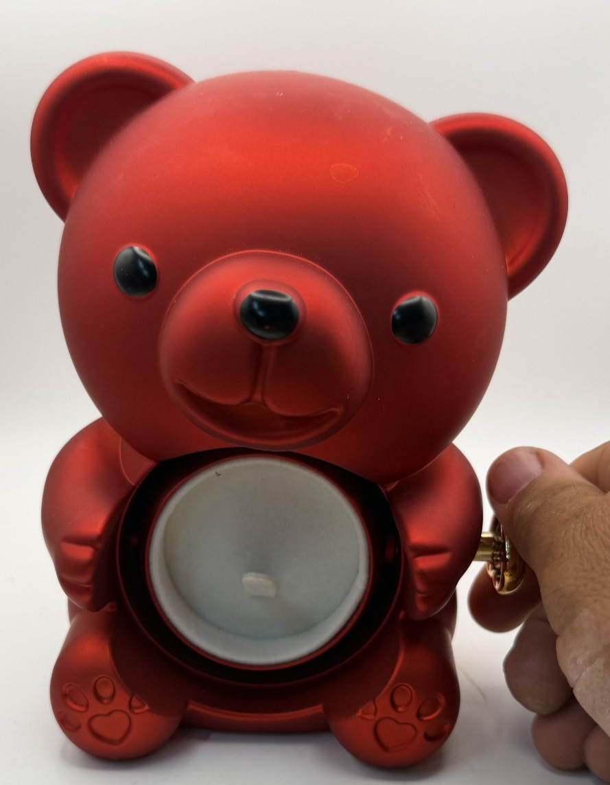 Real Preserved Rose Teddy Bear with Jewelry Compartment