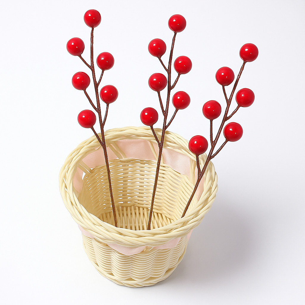 12x Christmas Red Berry Cranberry Picks Stems XMAS Craft Home Décor Wreath Gift