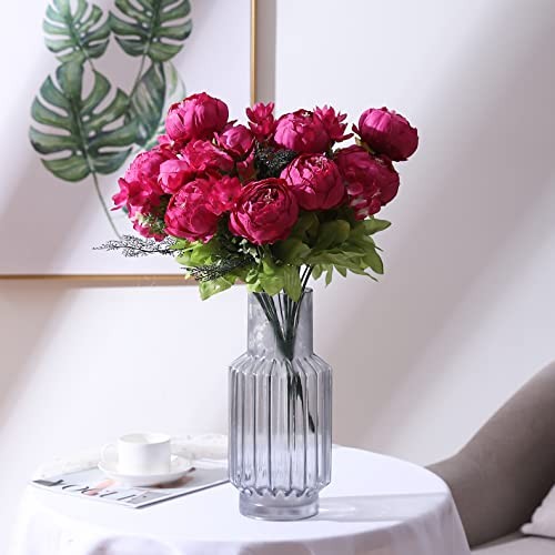 Springs Flowers Artificial Silk Peony Bouquets 20.87*3.5 Spring Hot Pink