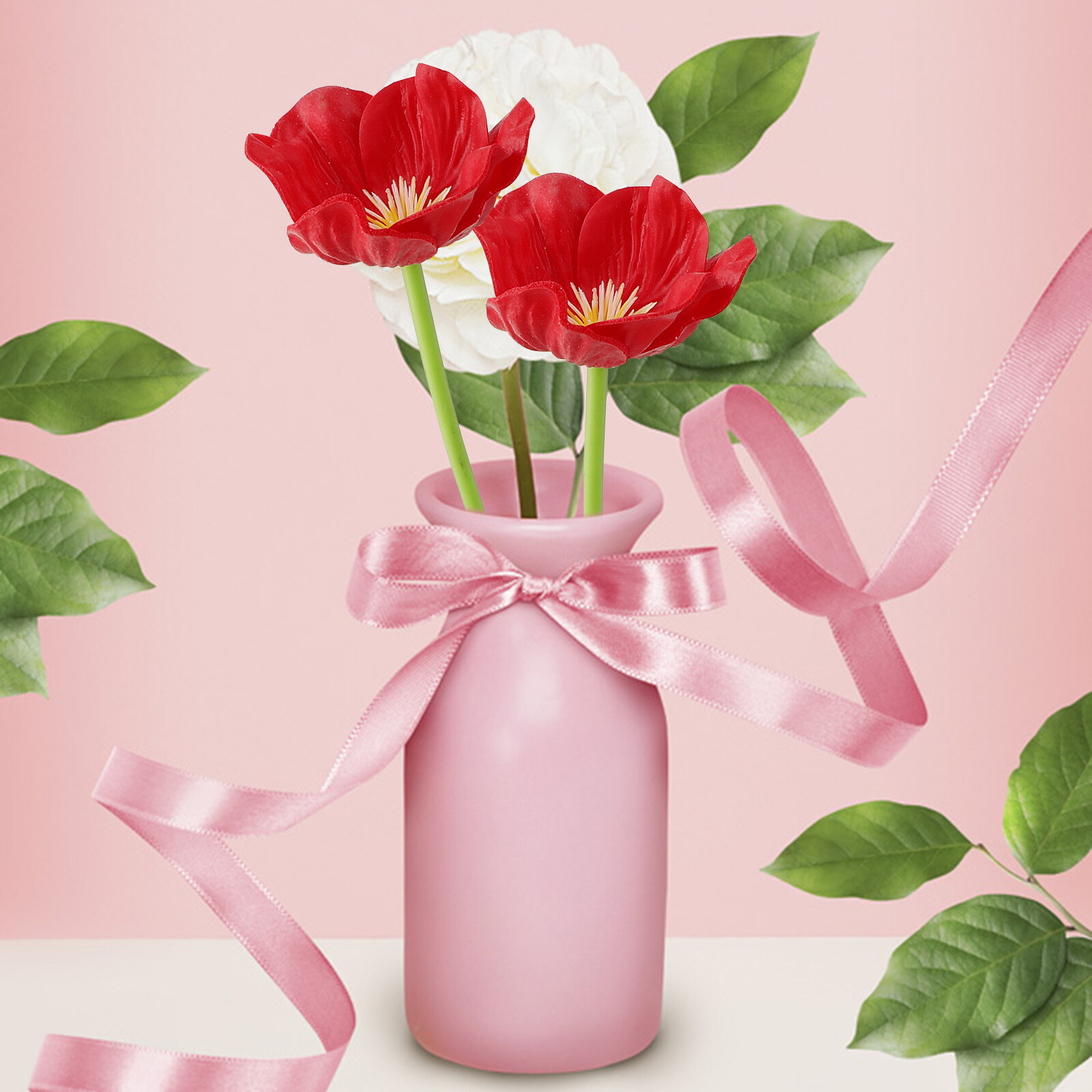 Artificial Poppy Silk Flowers Wedding Bouquet Desk Room Decor Ornaments Deco FFG