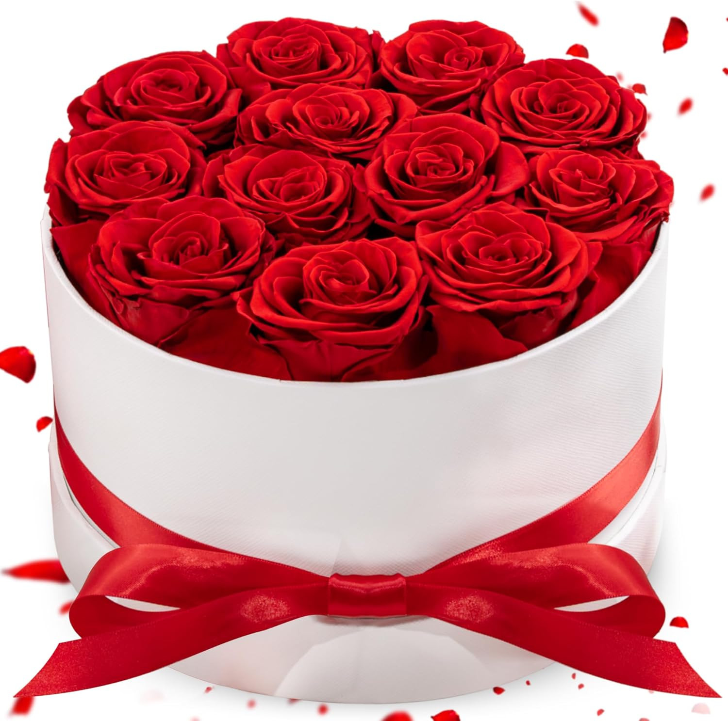 Preserved Roses in a Box, Blooming Real Roses Decor, Eternal Flowers for Deliver