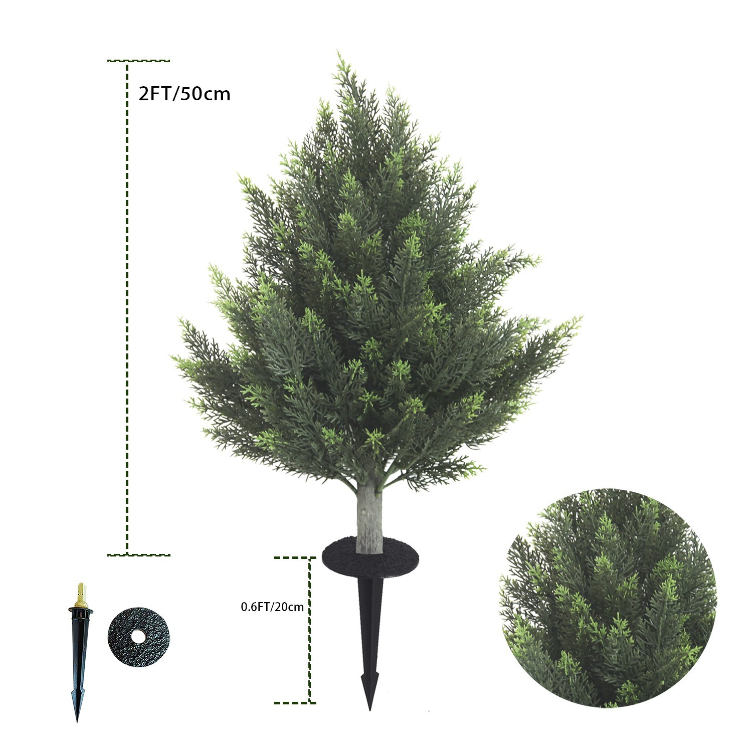 60cm Cypress Tree Stake,home decor,2 Pack,gift,Garden Doorway Decoration