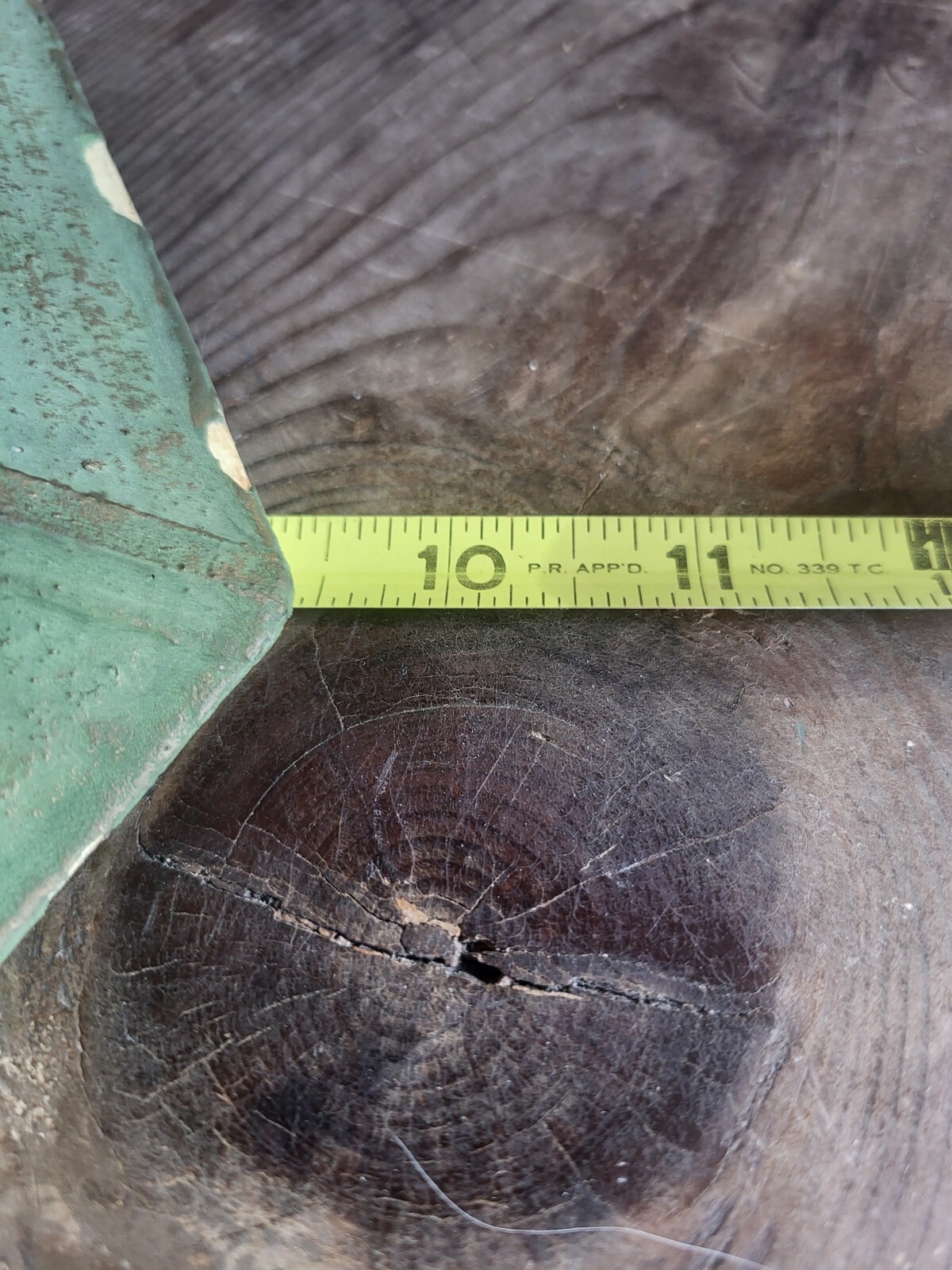 Vintage Decorative Gazebo Style Wooden Green Paper Mache Garden Decor Patina 15″