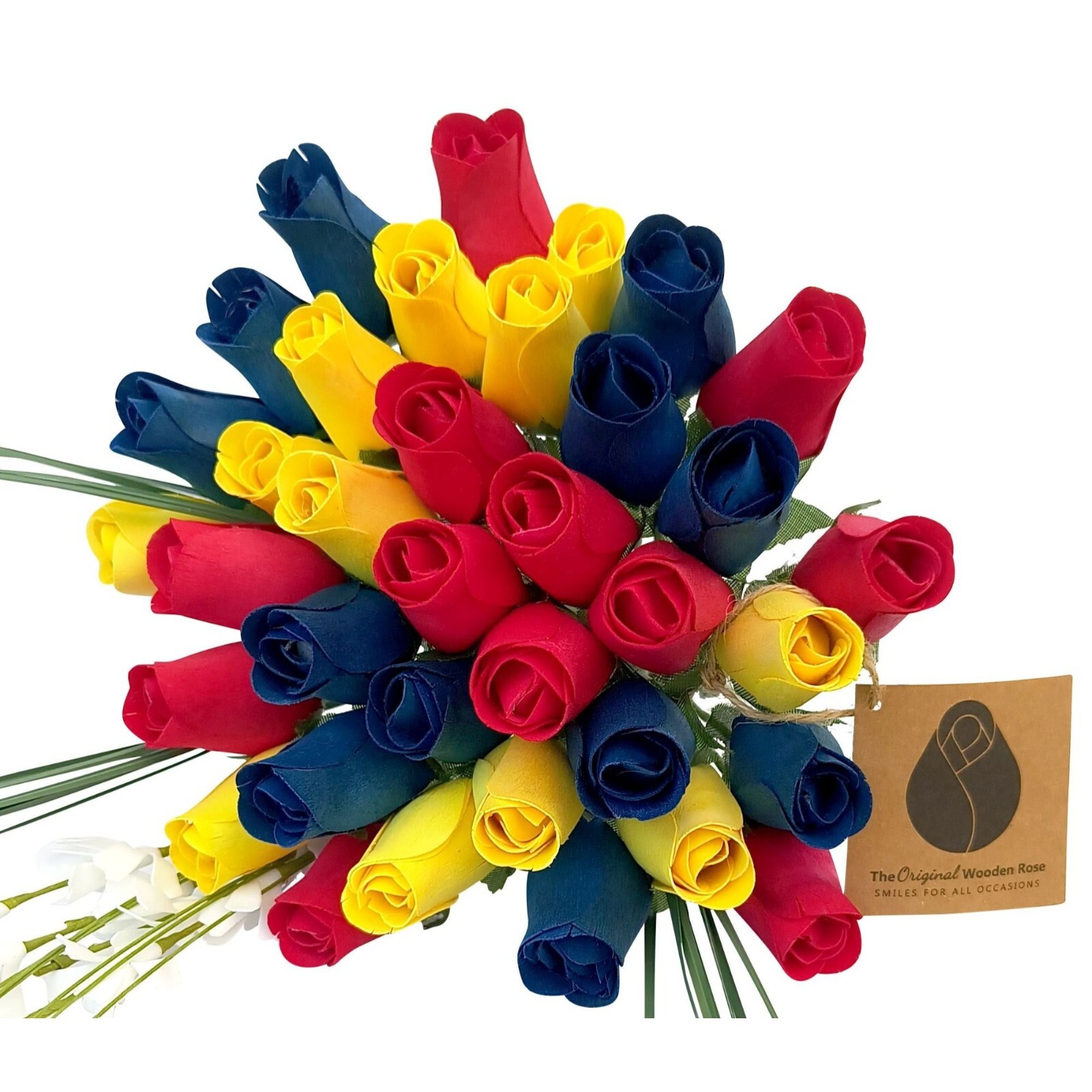 Happy Birthday Flower Bouquet. The Original Wooden Rose 1, 2, 3 Dozen