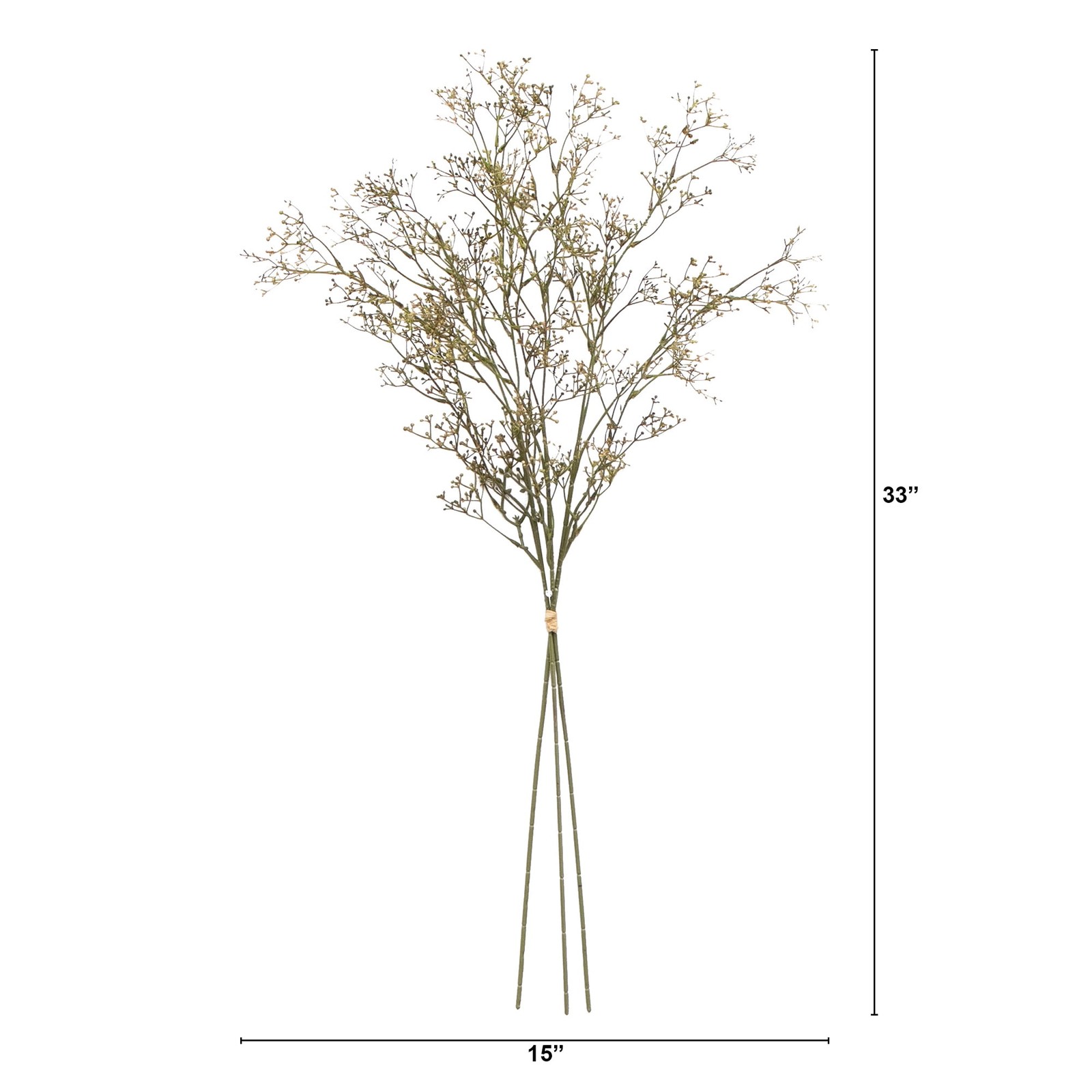 Indoor Decorative Dried Rice Stems Bundle Natural Rustic Home Decor Set of 3