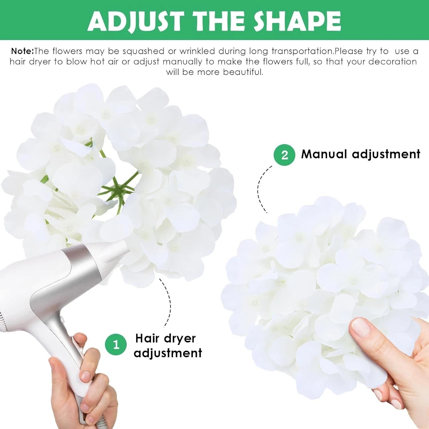 65pcs White Flowers Hydrangea Artificial Flowers Bulk Ivory White Fake Flower…