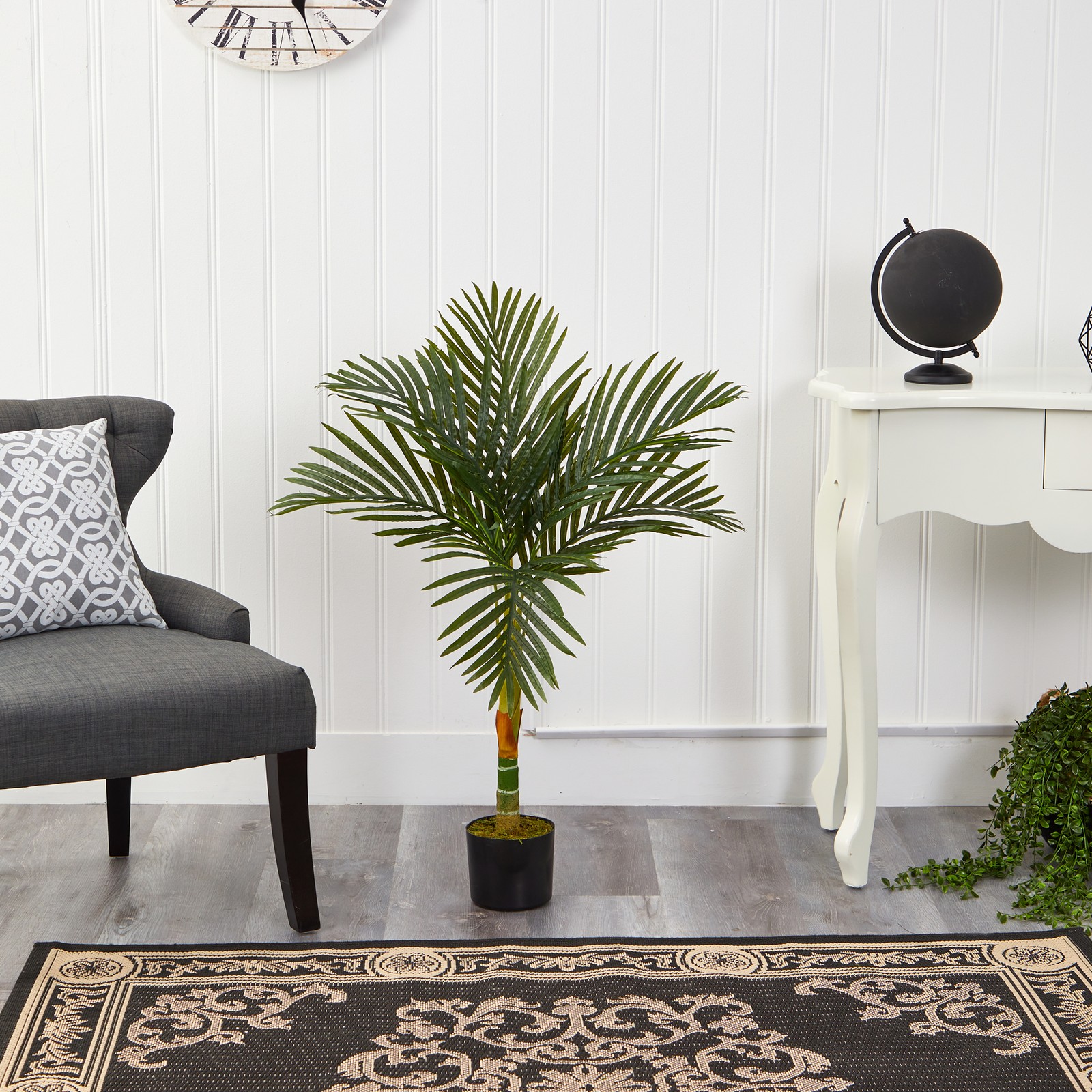 Nearly Natural 3ft Golden Cane Artificial Palm Tree in Green