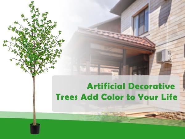 6FT Artificial Enkianthus Tree Realistic Texture Emerald Green Potted Faux Tree