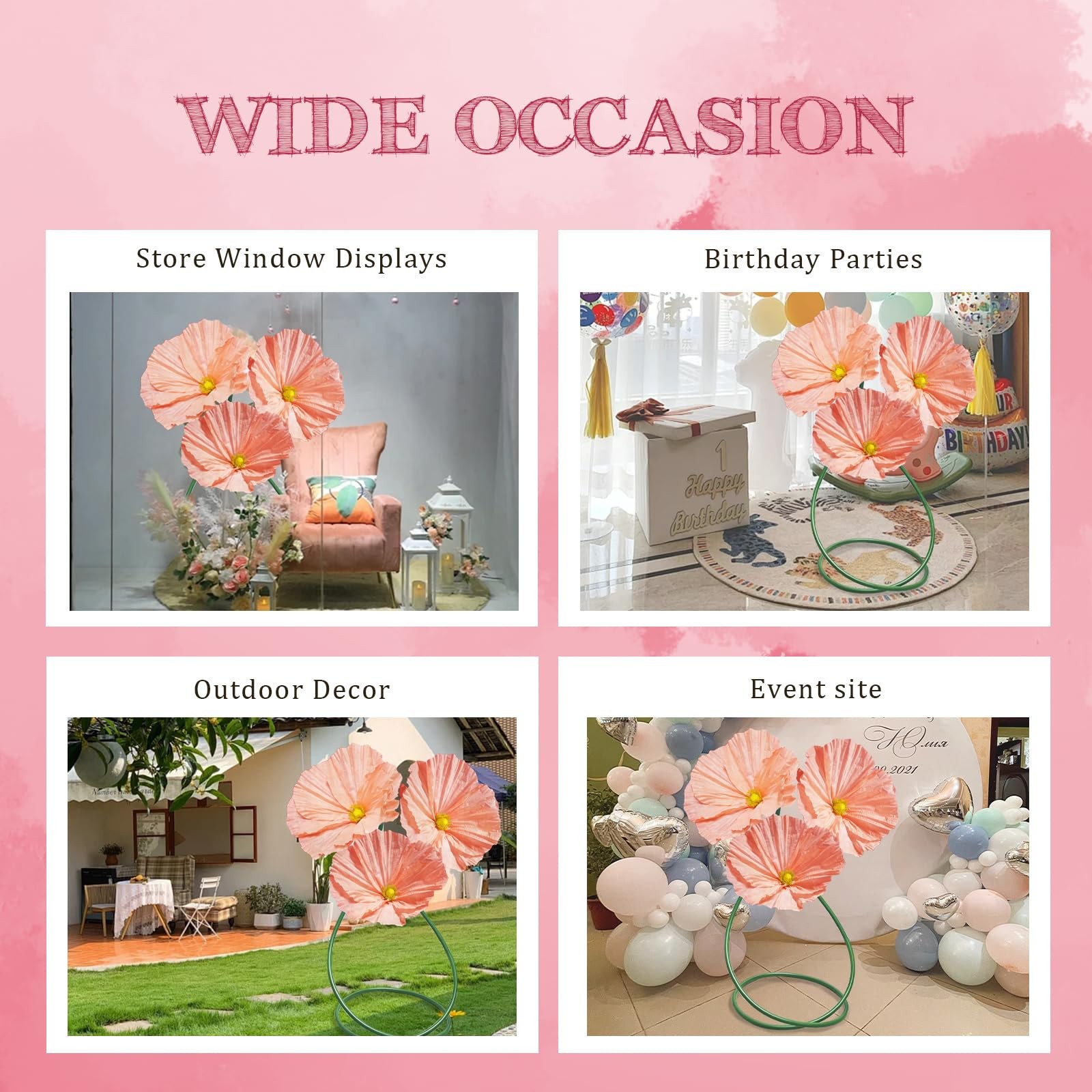 Large Flowers Artificial Flower Decoration – Wedding Giant Flowers Huge Artif…