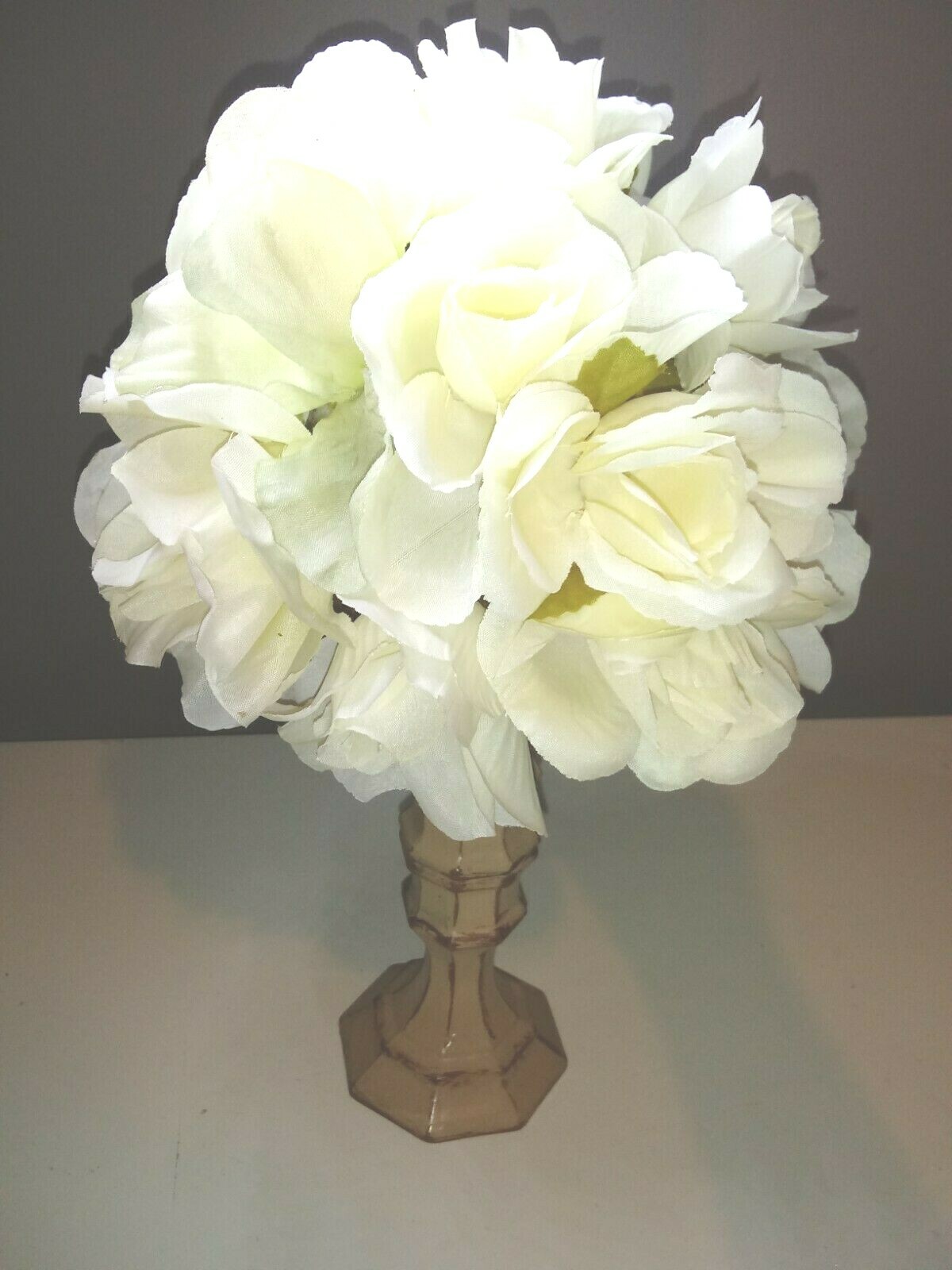 Cream Rose Topiary Plant