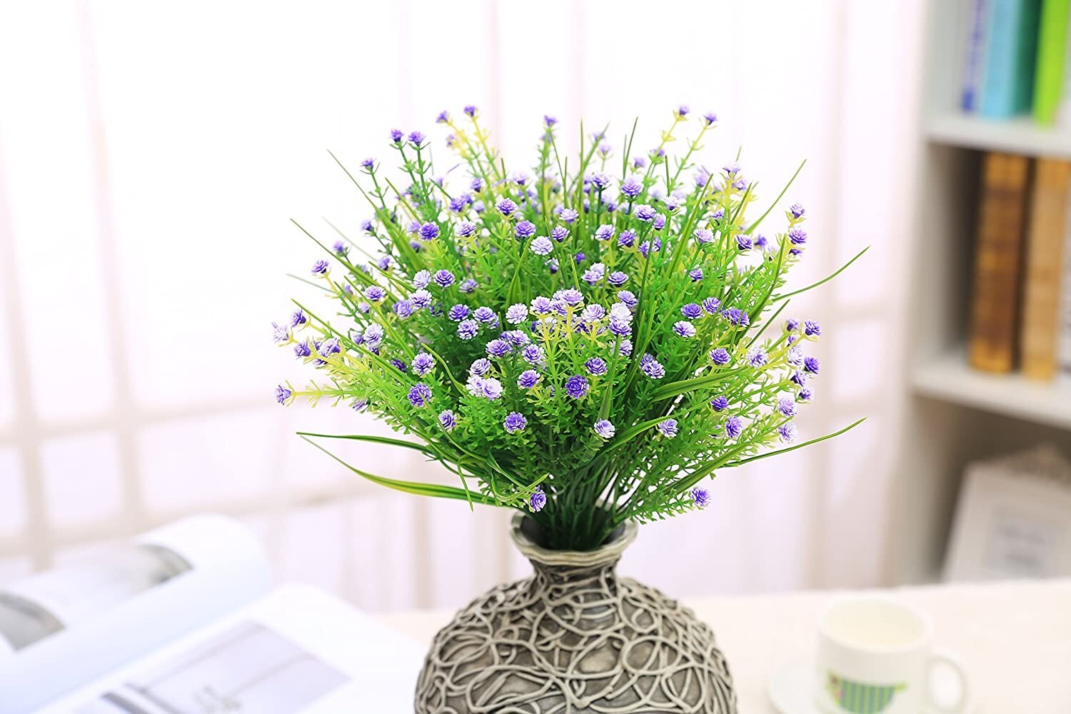 Outdoor Indoor Artificial Flowers Baby Breath Fake Flowers UV Resistant Purple