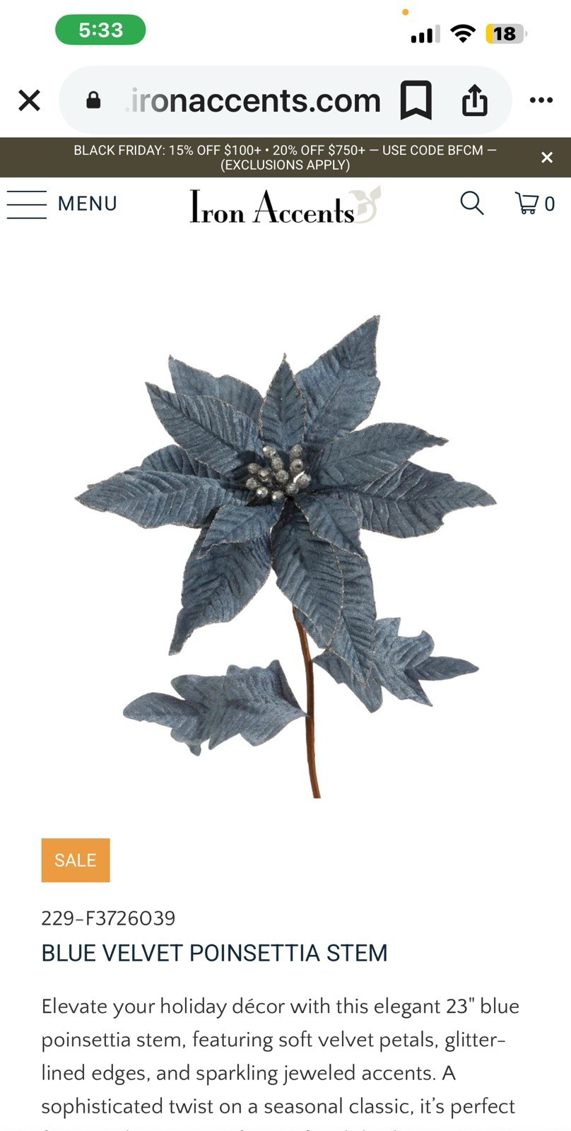 poinsettia flowers in a metallic Blue & silver used as decorations for Christmas