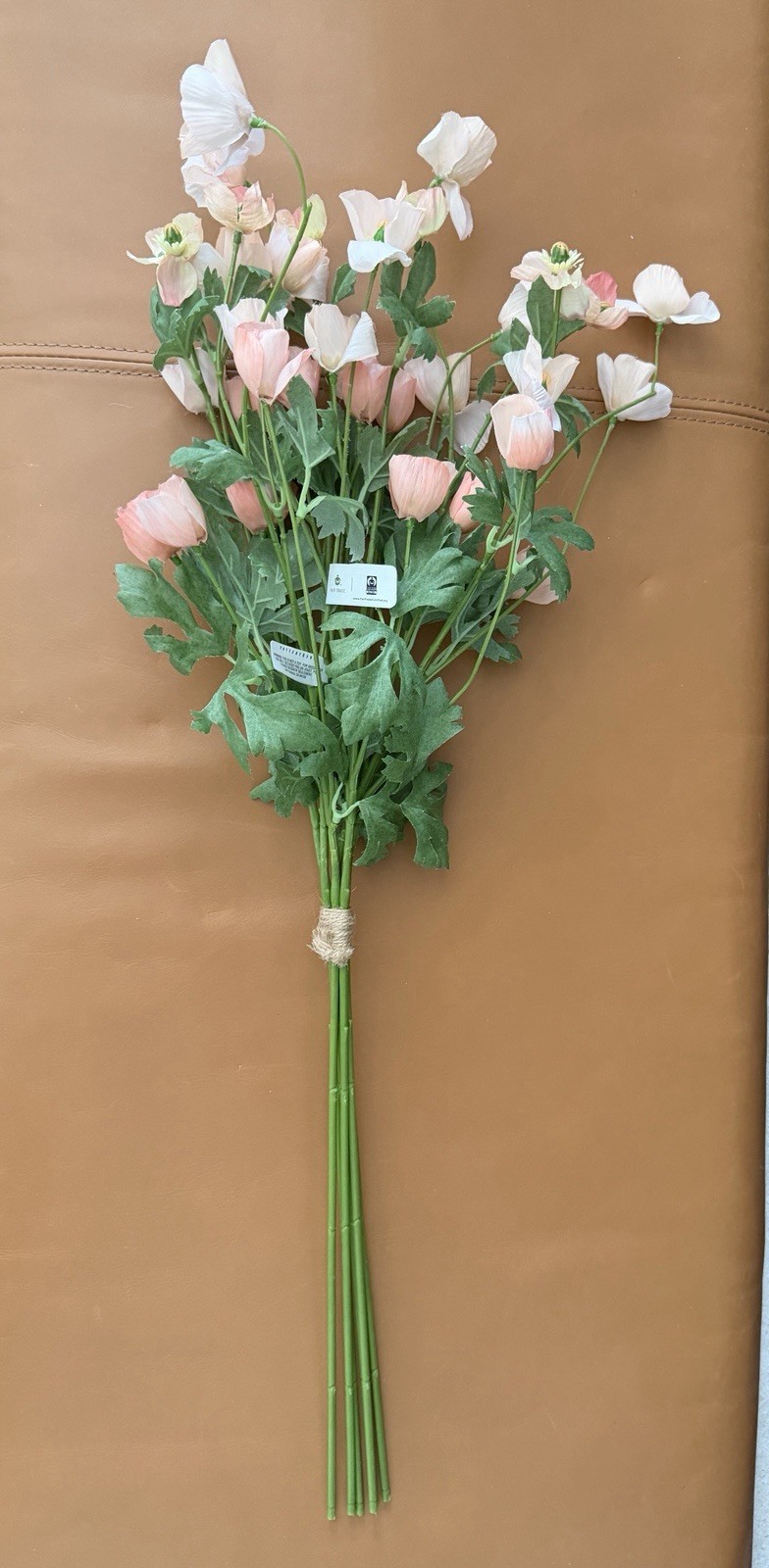 Pottery Barn Faux Poppy Bundle Bouquet Flowers Only (Vase Not Included) 27” Tall