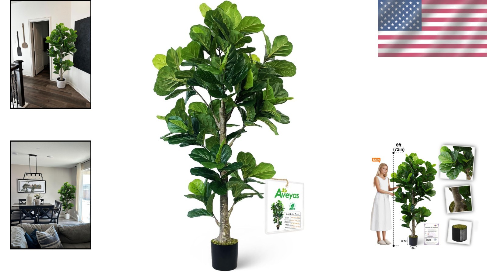 6ft Artificial Plant for Indoor Outdoor Living*-