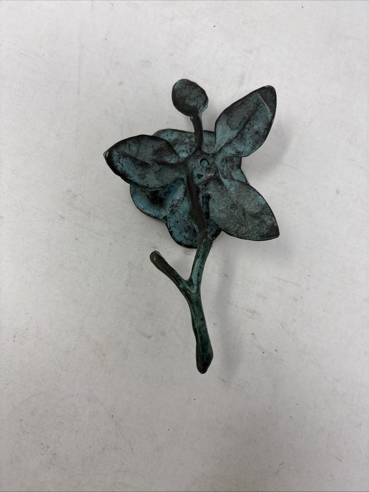 Brass Floral Accent Antique Incense Cone Burner Vintage
