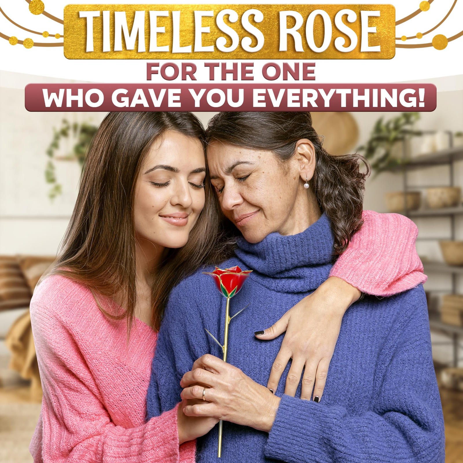 24K Gold Dipped Real Rose Flower for Girlfriend Wife Birthday Valentine’s Day
