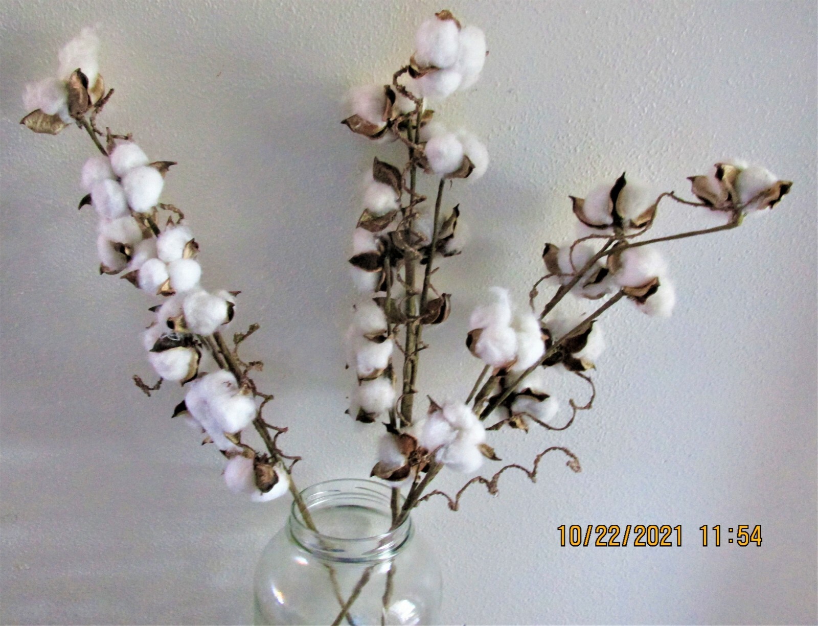 Artificial Cotton Balls Branches Farmhouse Country Décor