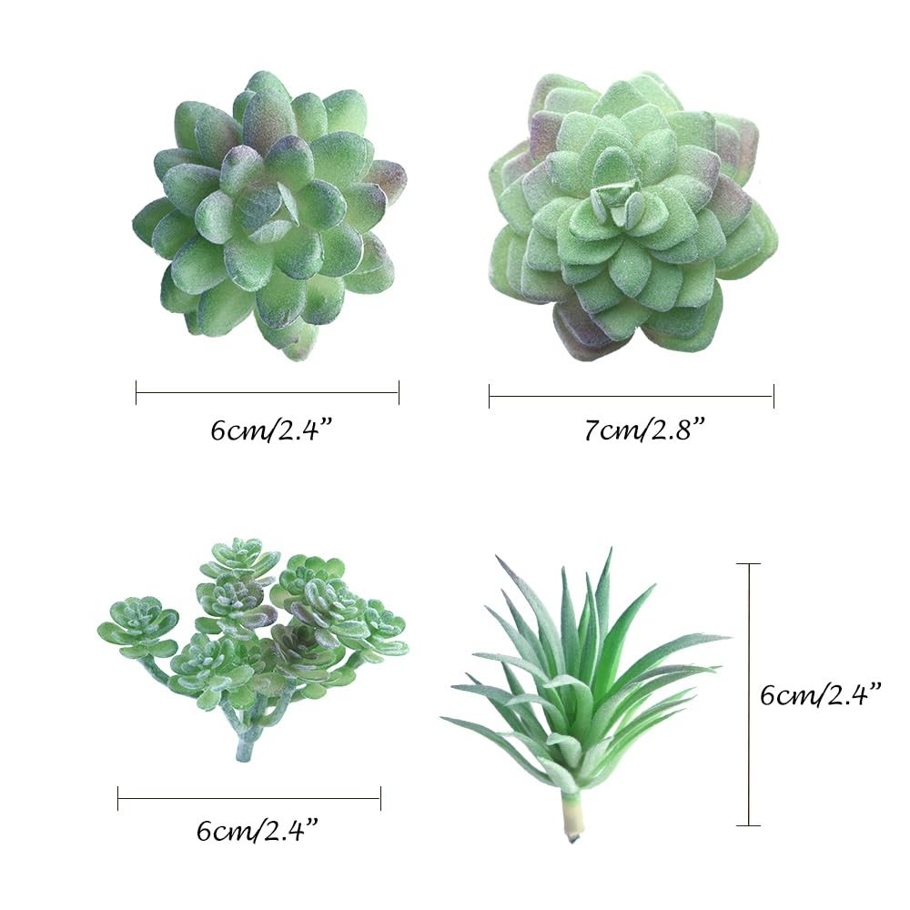 15 Pcs Artificial Succulent Plants Green Unpotted Faux Flower Succulents Mini…