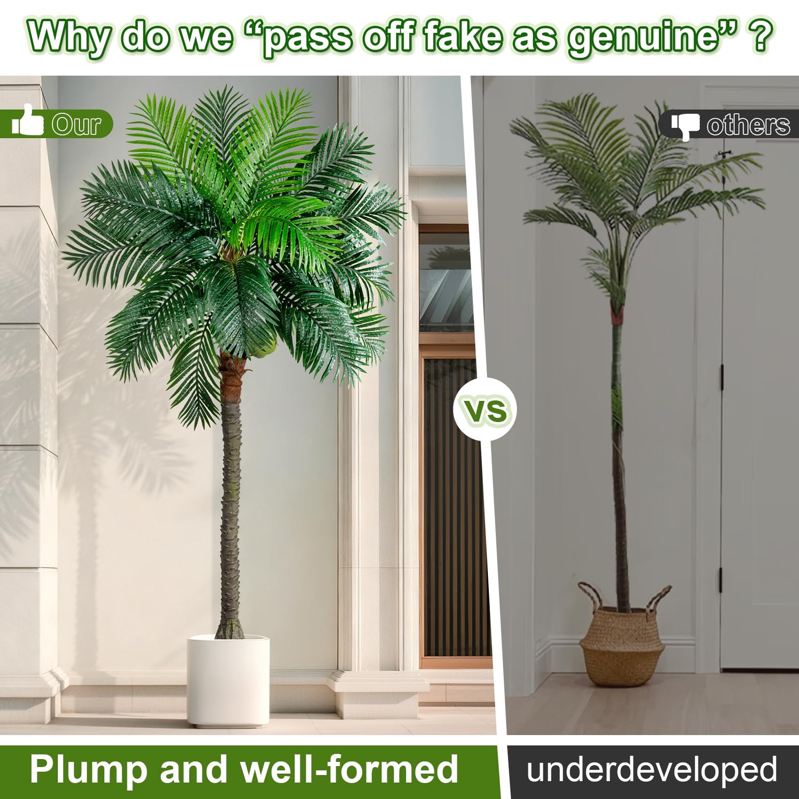 9FT Large Artificial Palm Tree Big Faux Tropical Phoenix Trees Indoor Outdoor…
