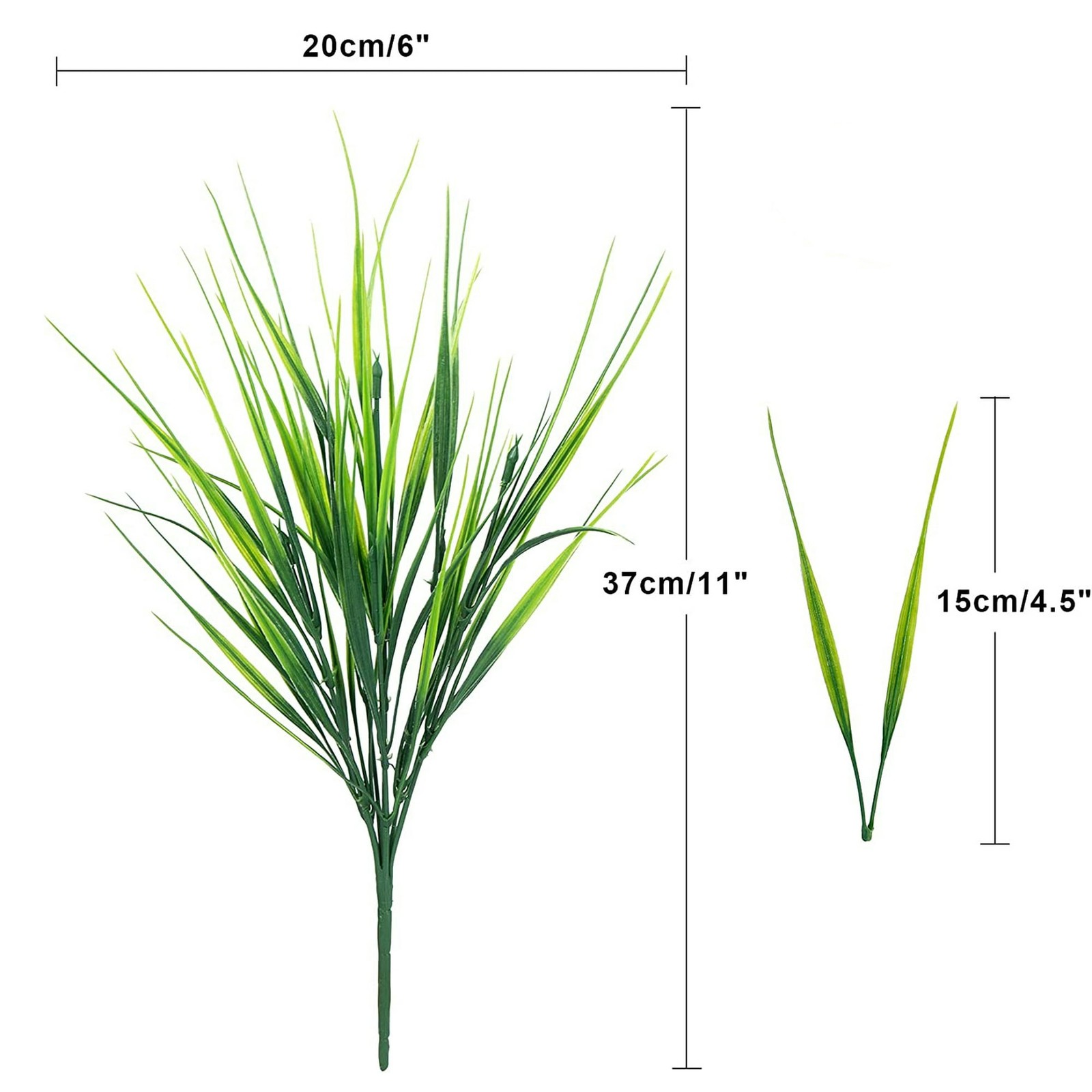 12Pc Artificial Outdoor Wheat Grass UV Resistant Fake Greenery Faux Shrubs Grass