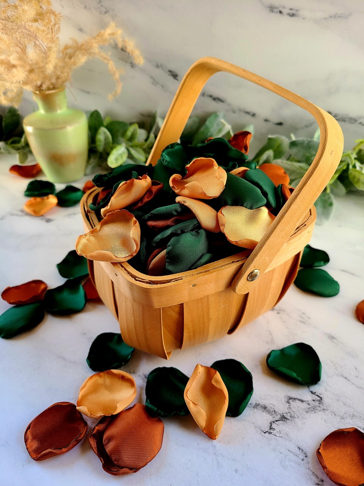 Emerald Rose Petals Terracotta Fall Wedding Decor Centerpiece Proposal Props