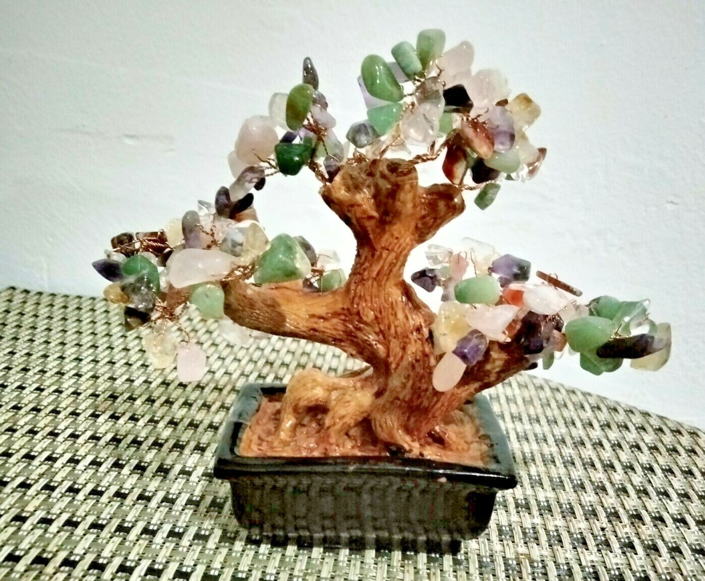 Bonsai Tree Handcrafted Gemstones Artificial Plant