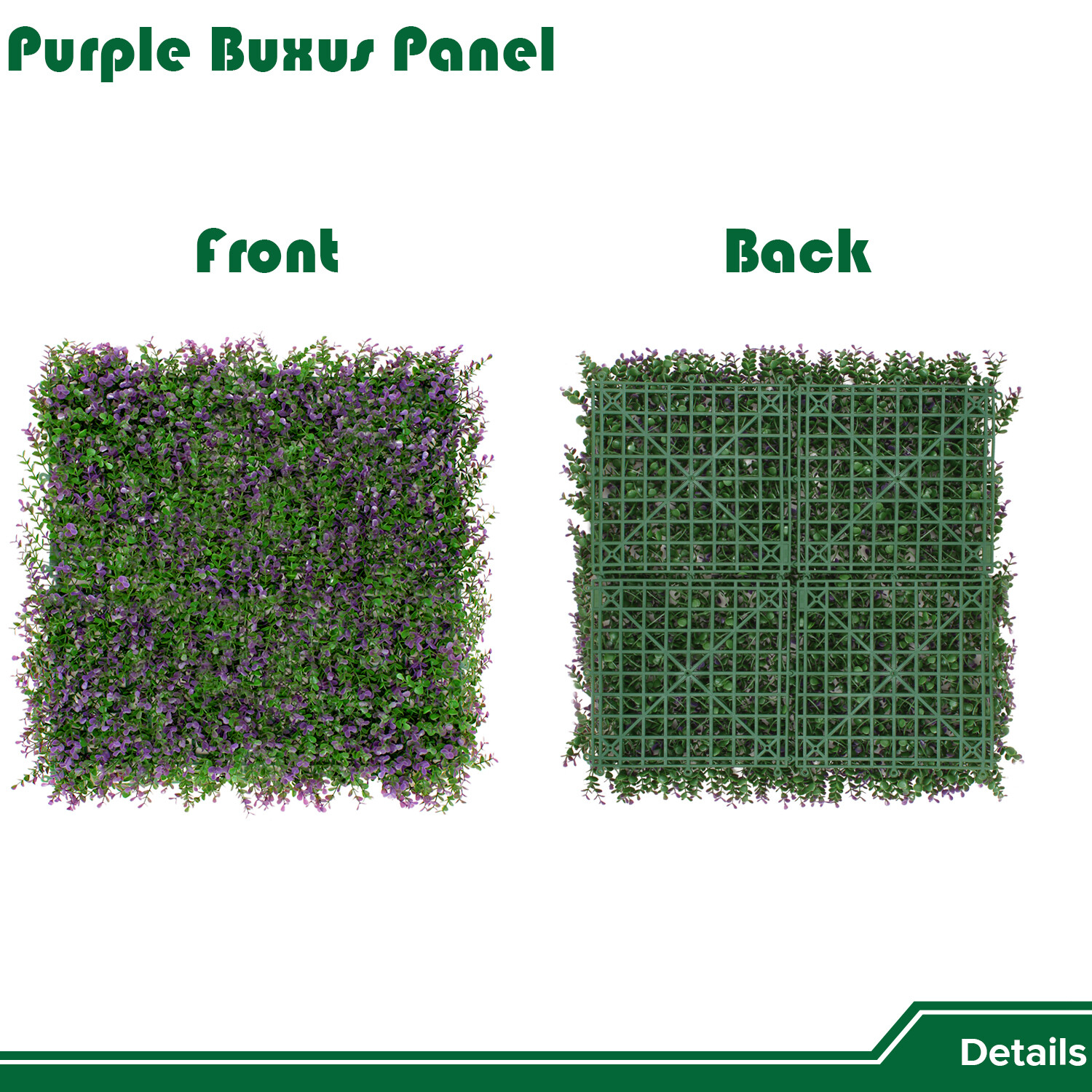 20″ Artificial Faux Lavender Buxus Leaf Ivy Mats Greenery Home Festival Decor
