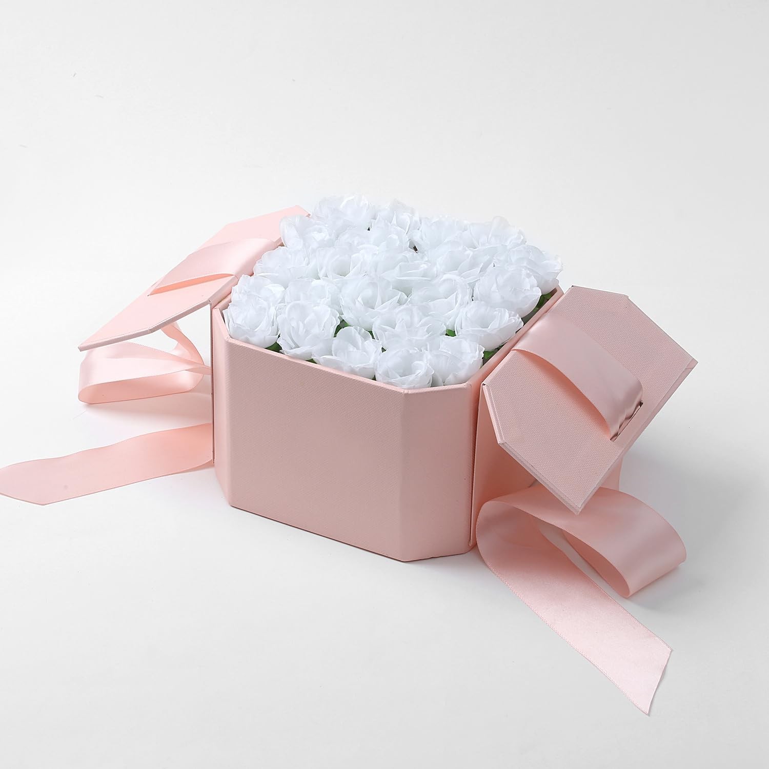 100 PCS White Artificial Roses 1.3 inches Mini Fake Head Flower Wall Decor
