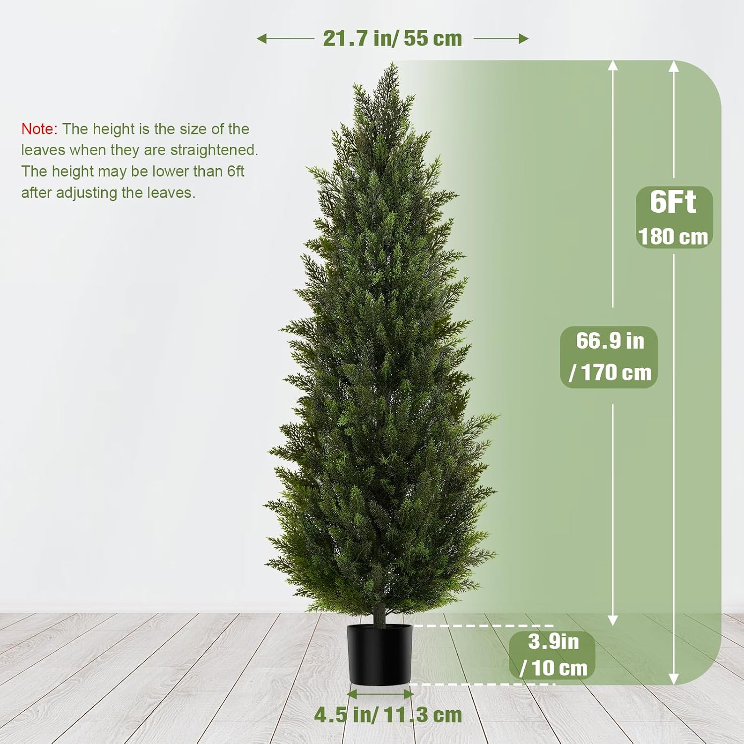 Vitalismo Artificial Topiary Cedar Trees 6FT Tall 2 Set, Outdoor Indoor Faux Pin