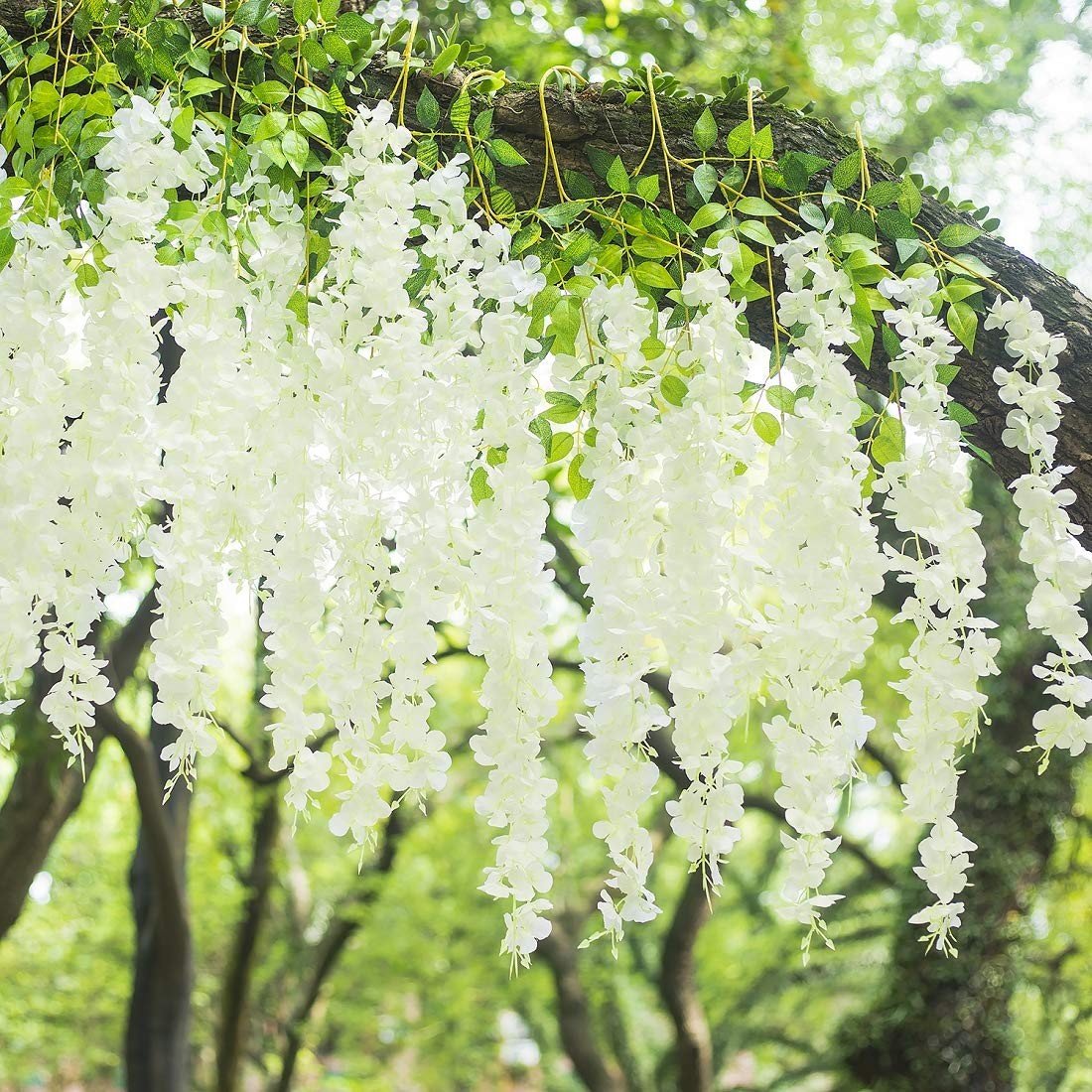 (36 Branches 12 Pack /45 inch /3.7ft Wisteria Hanging Artificial Flowers Fake…