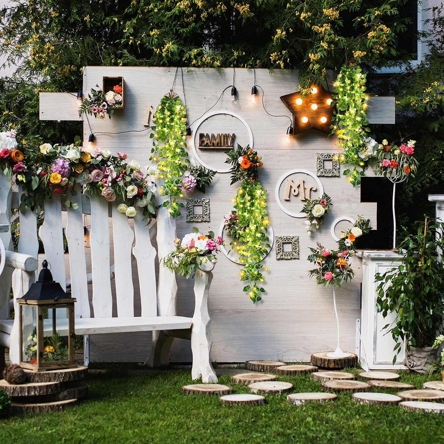 3 Pieces Artificial Hanging Plants 3.3 ft Fake Ivy Vine Leaves Hanging Plants
