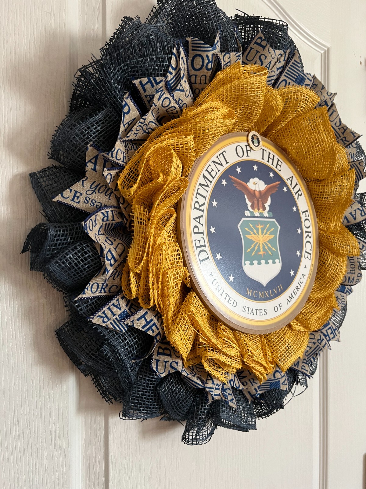 New Handmade Military Front Door Wreath Handmade in USA