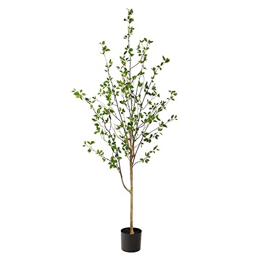 6.5ft Minimalist Artificial Citrus Tree, Faux Greenery for Indoor Home 6ft 6in
