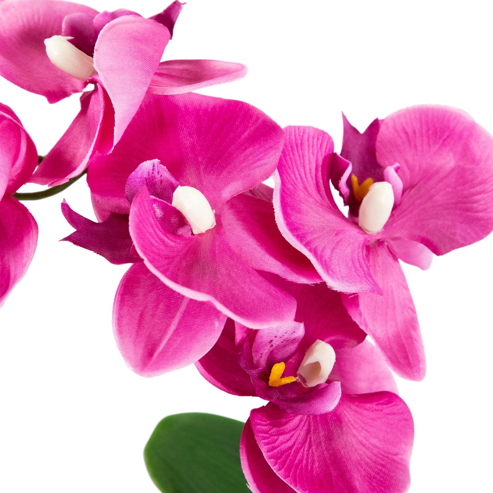 12″ Artificial Pink Orchid with Red and Green Succulent Plants in a Decorative S