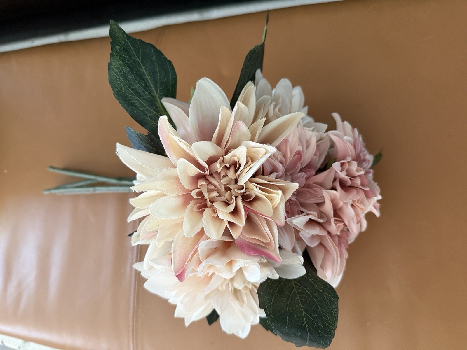 Pottery Barn Faux Dahlia Bundle Bouquet Flowers Only (Vase Not Included) 16”