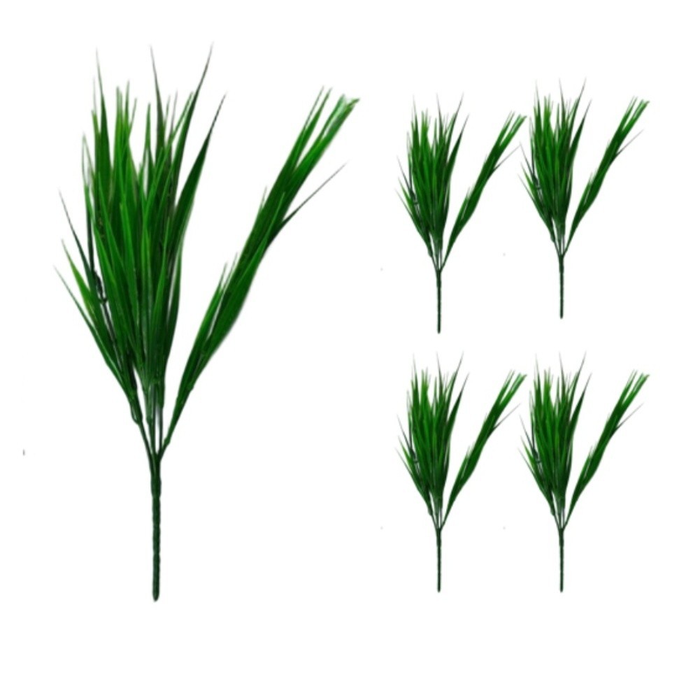 Plastic Artificial Grass 5 Pack for Vase Wedding Outdoor Home Photography Props