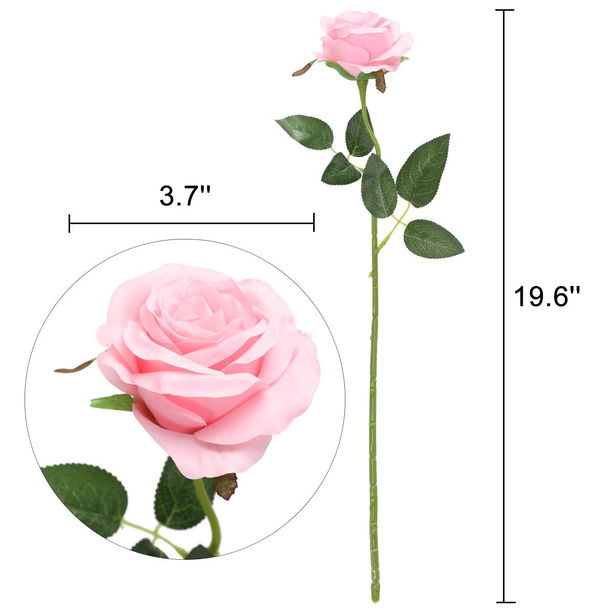 10 PCS Pink Artificial Silk Rose Flower Bouquet Lifelike Fake Wedding Decor