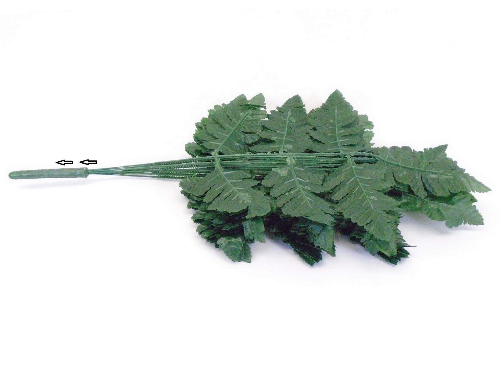 24 PCS 16 Inch Green Leather Fern Artificial Silk Leaves Greenery 5665GN
