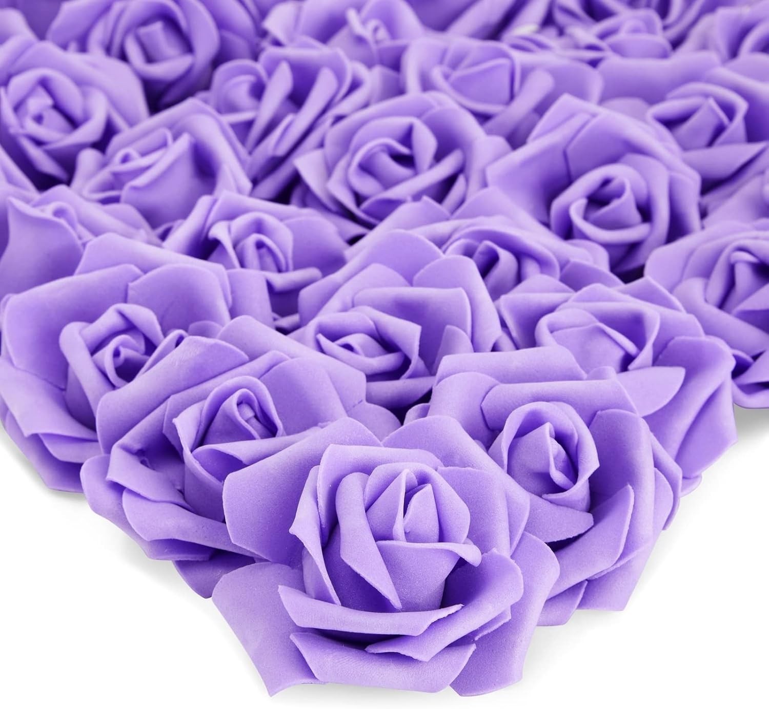 Maintenance-Free 100 Count Stemless Purple Roses – Versatile Decoration Solution