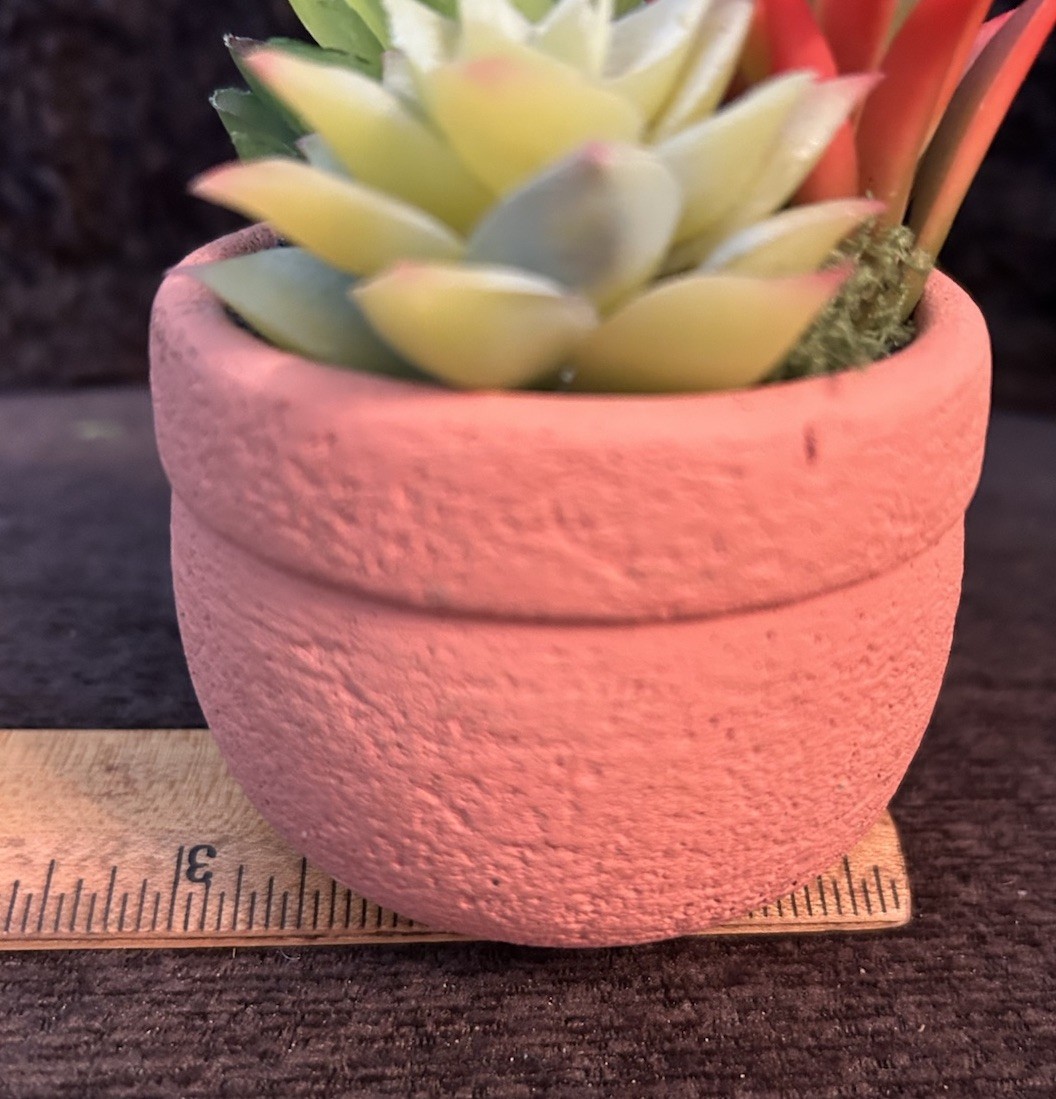 Small Artificial Succulent Plant Arrangement Terracotta -Style Pot Shelf-Window