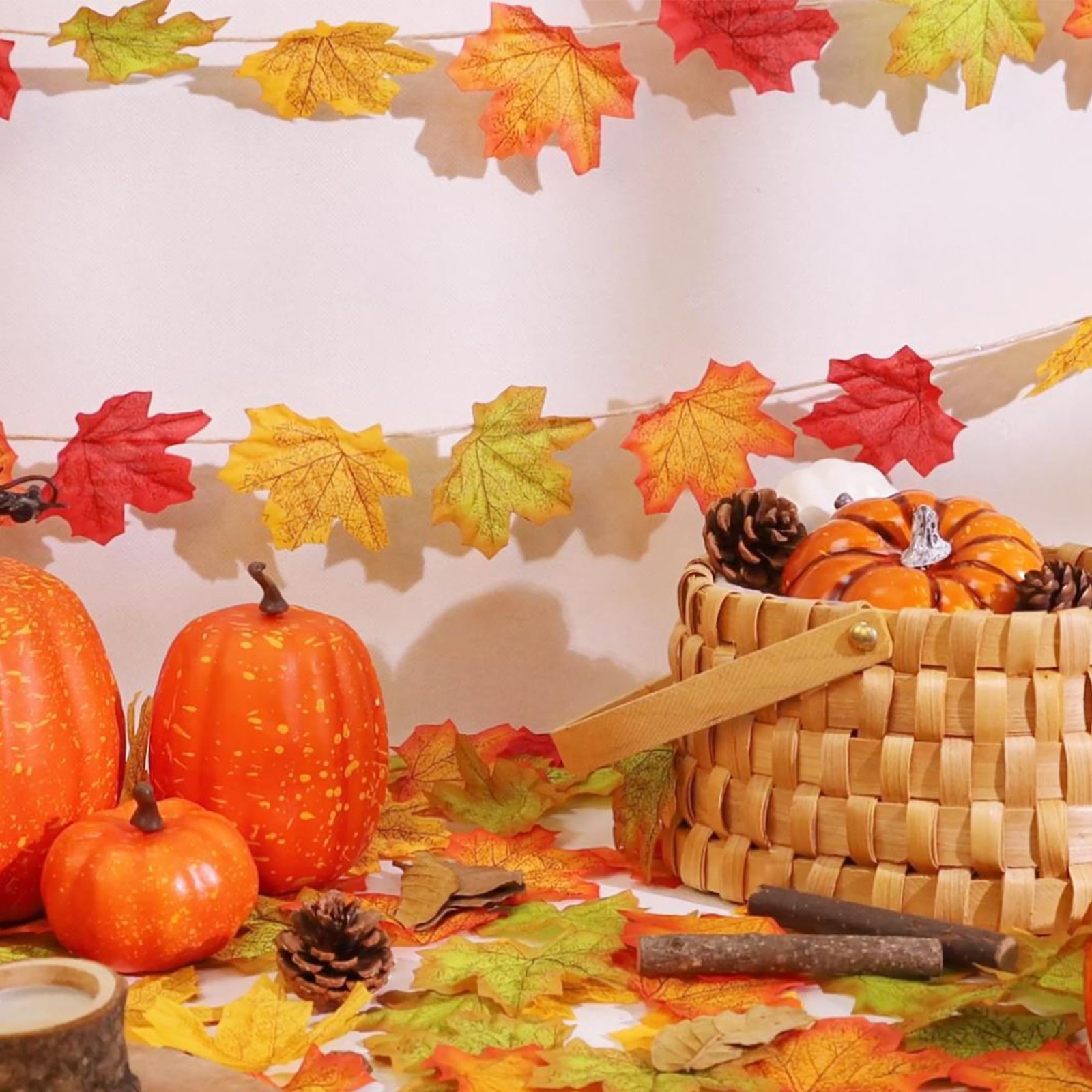 400PC Fake Fall Leaves Autumn Fall Decor for Home Maple Leaf for Wedding Part…