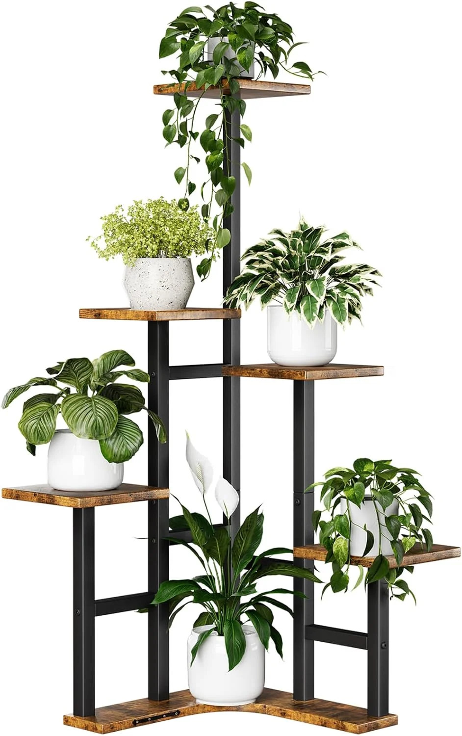 Yzosvki Corner Plant Stand Indoor, 6 Tiered Corner Plant Shelf Flower Stand for