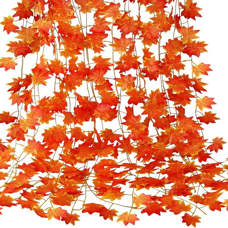 240CM Artificial Silk Maple Leaf Garland Maple Leaves Vine Hanging Thanksgiving