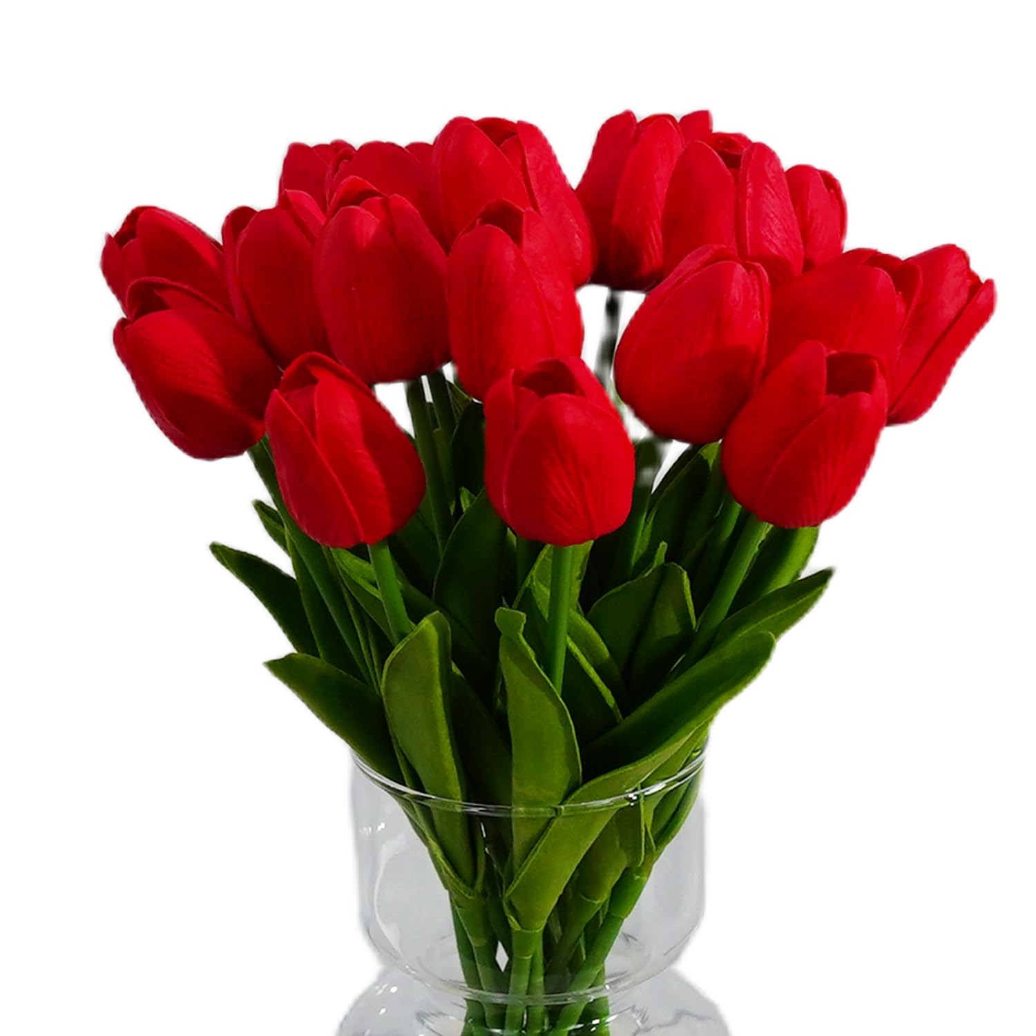 20 PCS 13 Inch White Artificial PU Fake Tulips Flowers Wedding Table Decor
