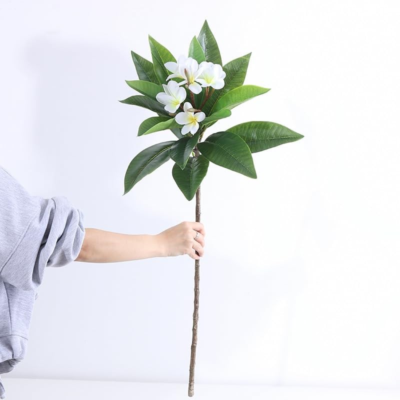 35.5 Inch Artificial Flowers Artificial Frangipani Flower 2 Pack Lifelike Rea…