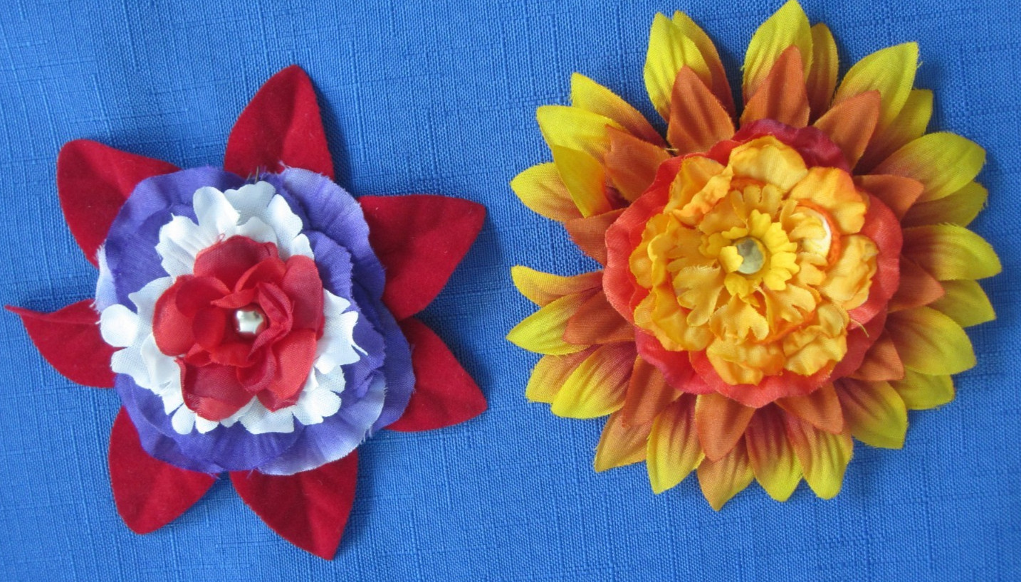 #3 Lot-12 Layers Used Silk Flower Petals 3.5-5″ Brads Multiple Colors Sizes