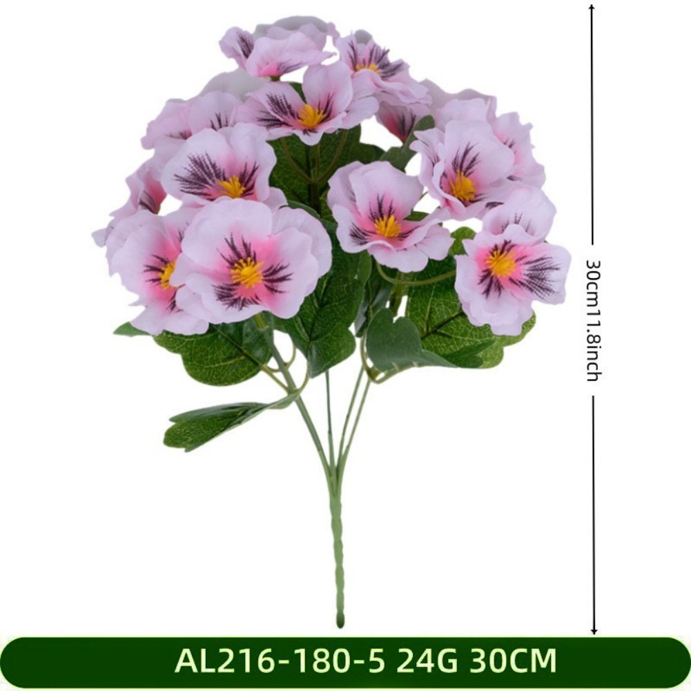 Silk Pansy Artificial Flowers Mixed with Butterfly Orchid for Table Decor