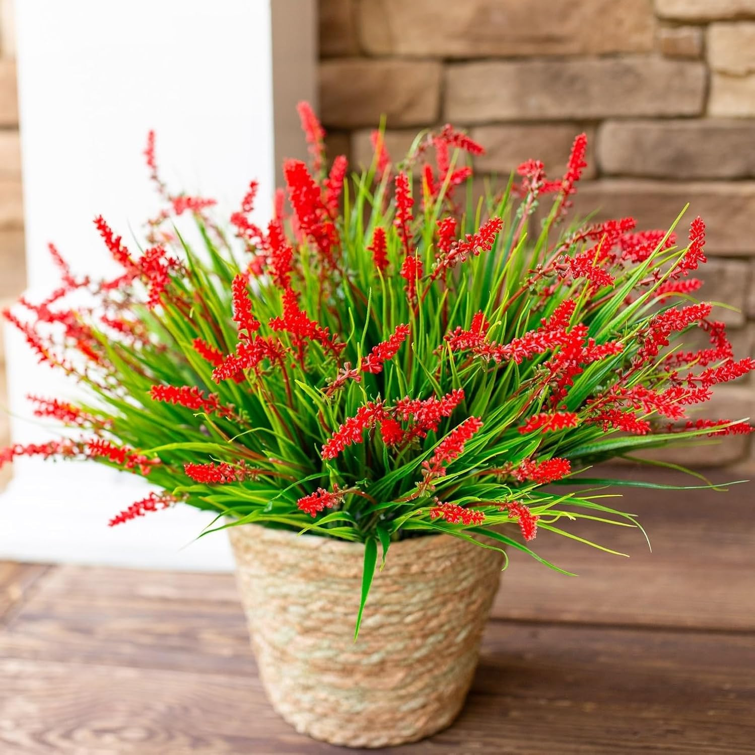 Artificial Fake Flowers Outdoor Plants for Summer Decoration,10 Bundles Faux Pla
