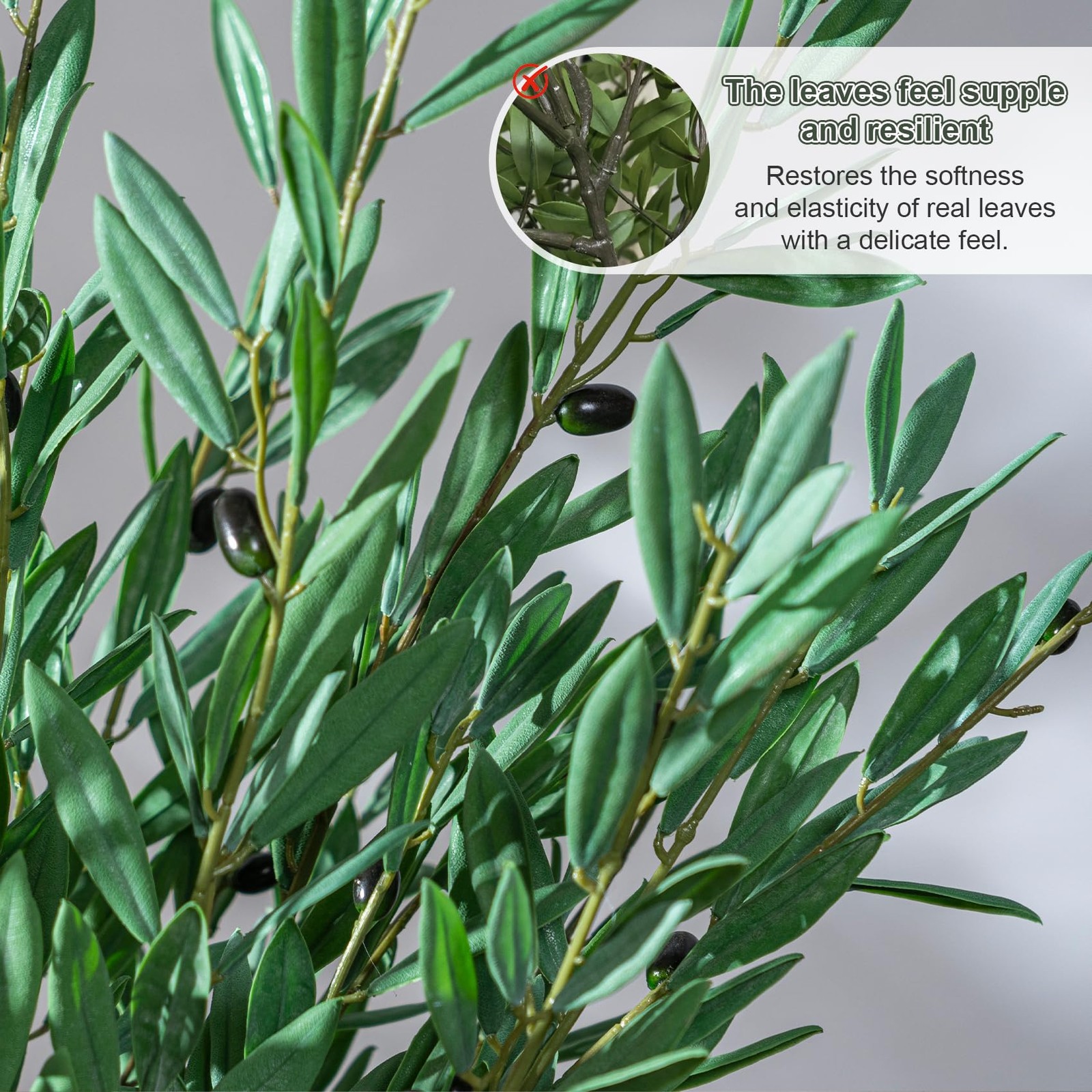 8PCS Premium Artificial Olive Branches for Vases – Realistic PU & Silk Faux G…
