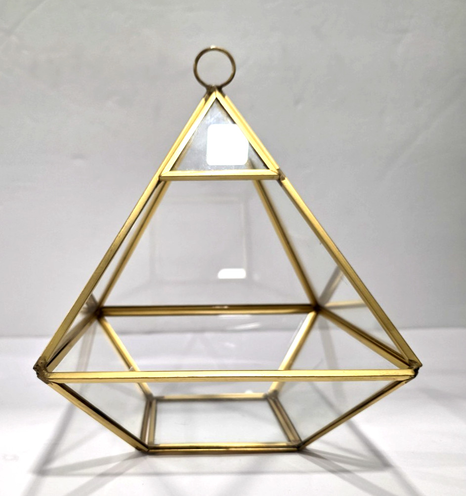 Geometric Glass Terrarium for Artificial Plants, Figurines or Home Decor.